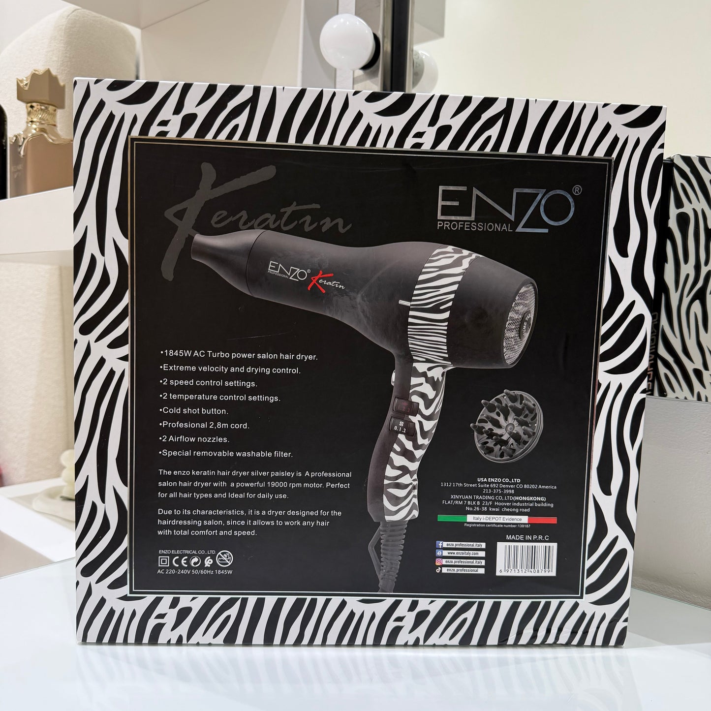 Sèche cheveux Enzo Keratin